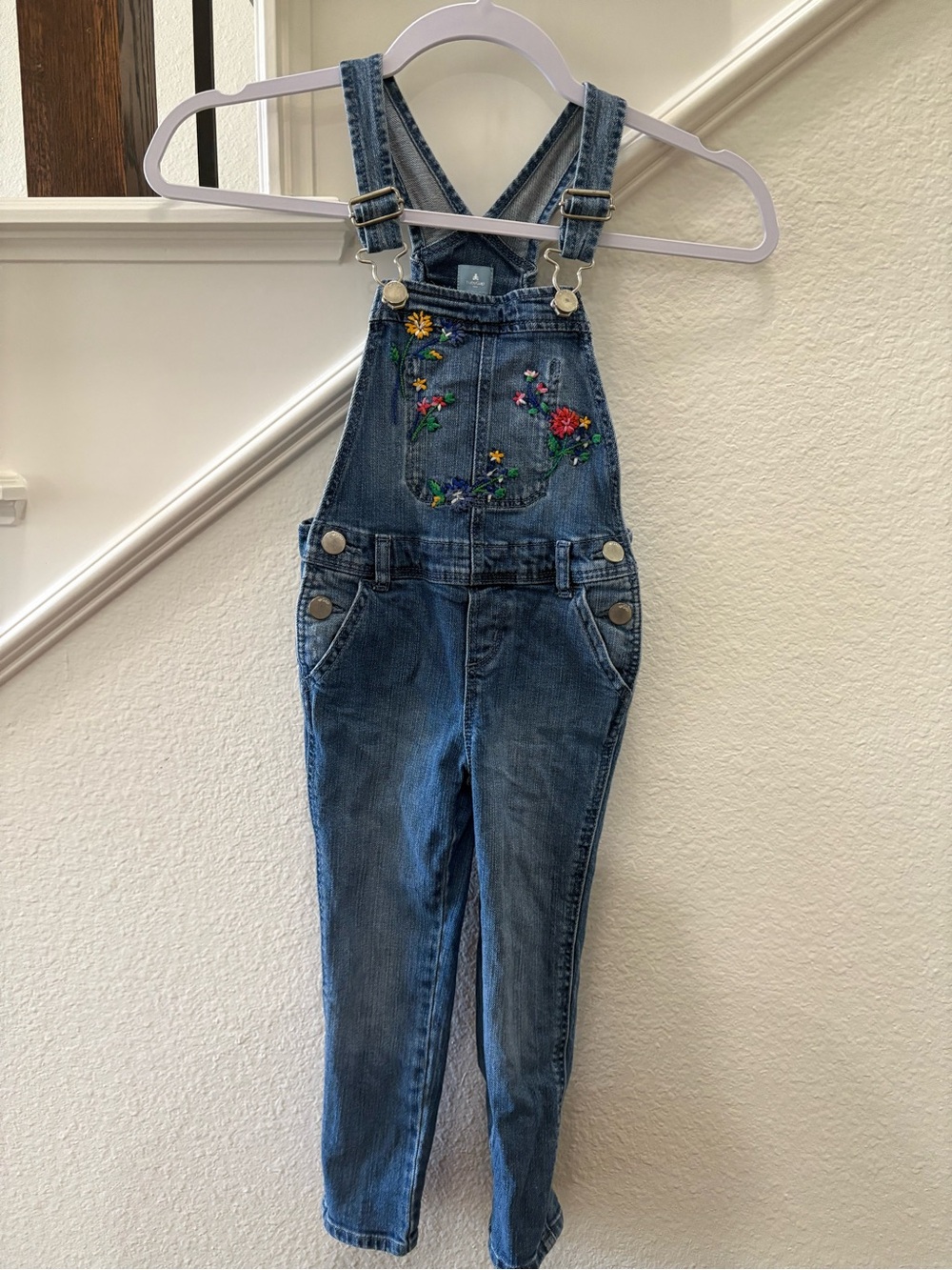 Baby GAP Floral Embroidered Overalls